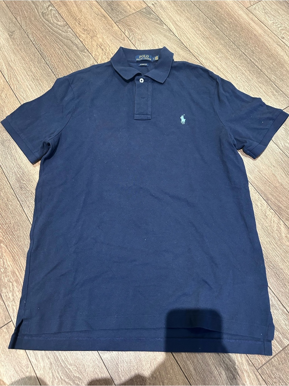 Polo by Ralph Lauren Navy Short-Sleeve Polo with Light Blue Logo